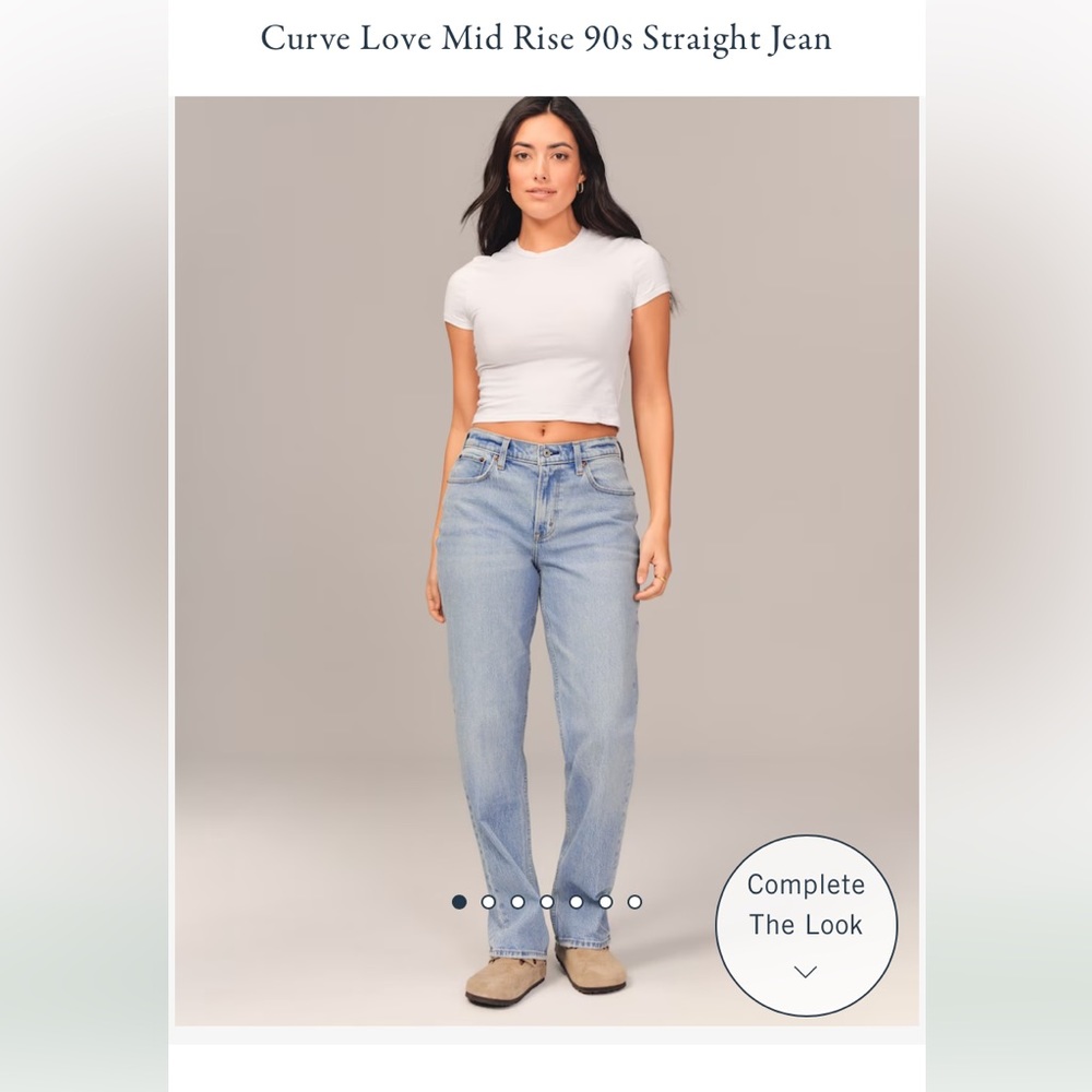 Abercrombie Curve Love Mid Rise 90s Straight Jean 32 XL